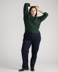 Donna High Rise Curve Straight Leg Jeans 32 Inch Dark Indigo