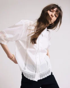 Dora Cotton Poplin Blouse White