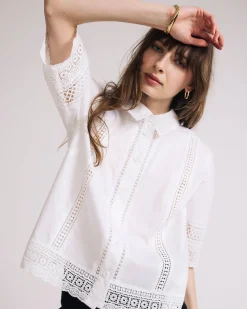 Dora Cotton Poplin Blouse White