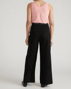 Double V Tank Portrait Pink/White Stripe