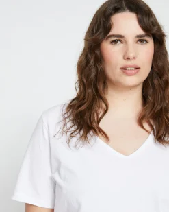 Double V Tee White