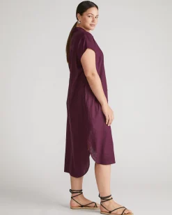 Dune Linen Blend Shirtdress Acai