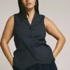 Edwin Denim Look Vest Dark Indigo