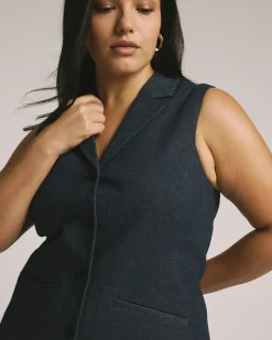 Edwin Denim Look Vest Dark Indigo