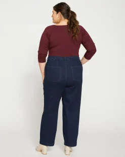 Elastic Waist Weekend Jeans Dark Indigo