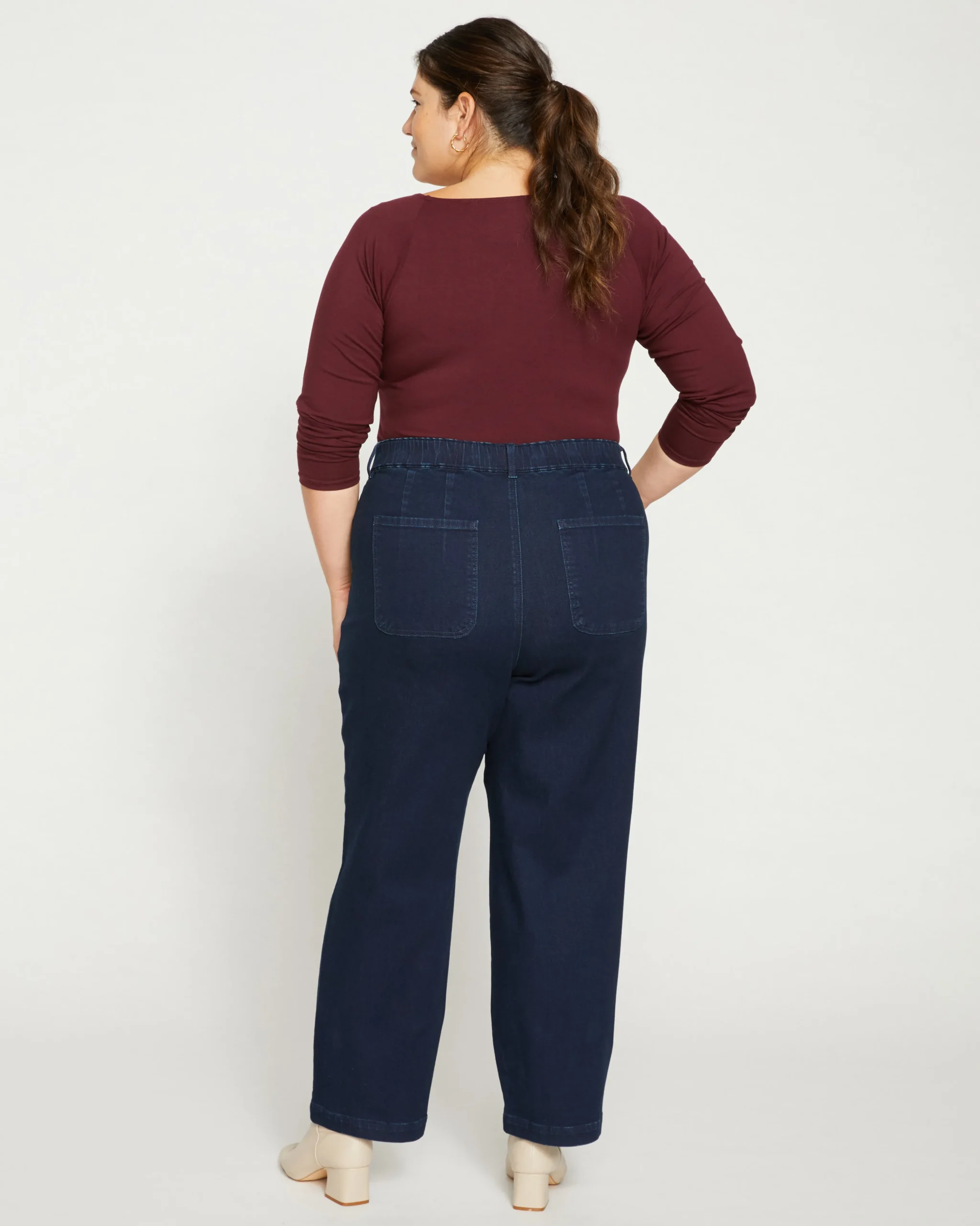 Elastic Waist Weekend Jeans Dark Indigo