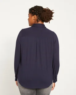 Elbe Liquid Jersey Shirt Classic Fit Midnight