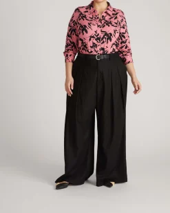 Elbe Liquid Jersey Shirt Classic Fit Pink Sgraffito Print