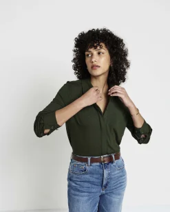 Elbe Liquid Jersey Shirt Classic Fit Coratina Green