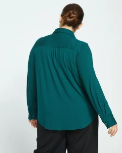 Elbe Liquid Jersey Shirt Classic Fit Forest Green