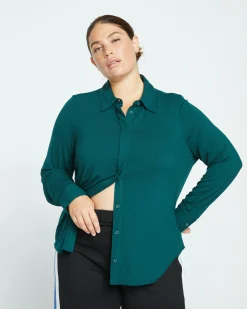 Elbe Liquid Jersey Shirt Classic Fit Forest Green