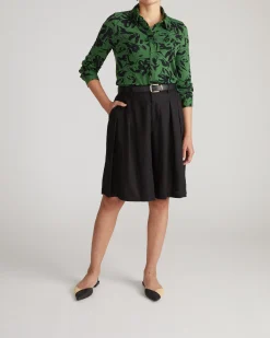 Elbe Liquid Jersey Shirt Classic Fit Green Sgraffito Print