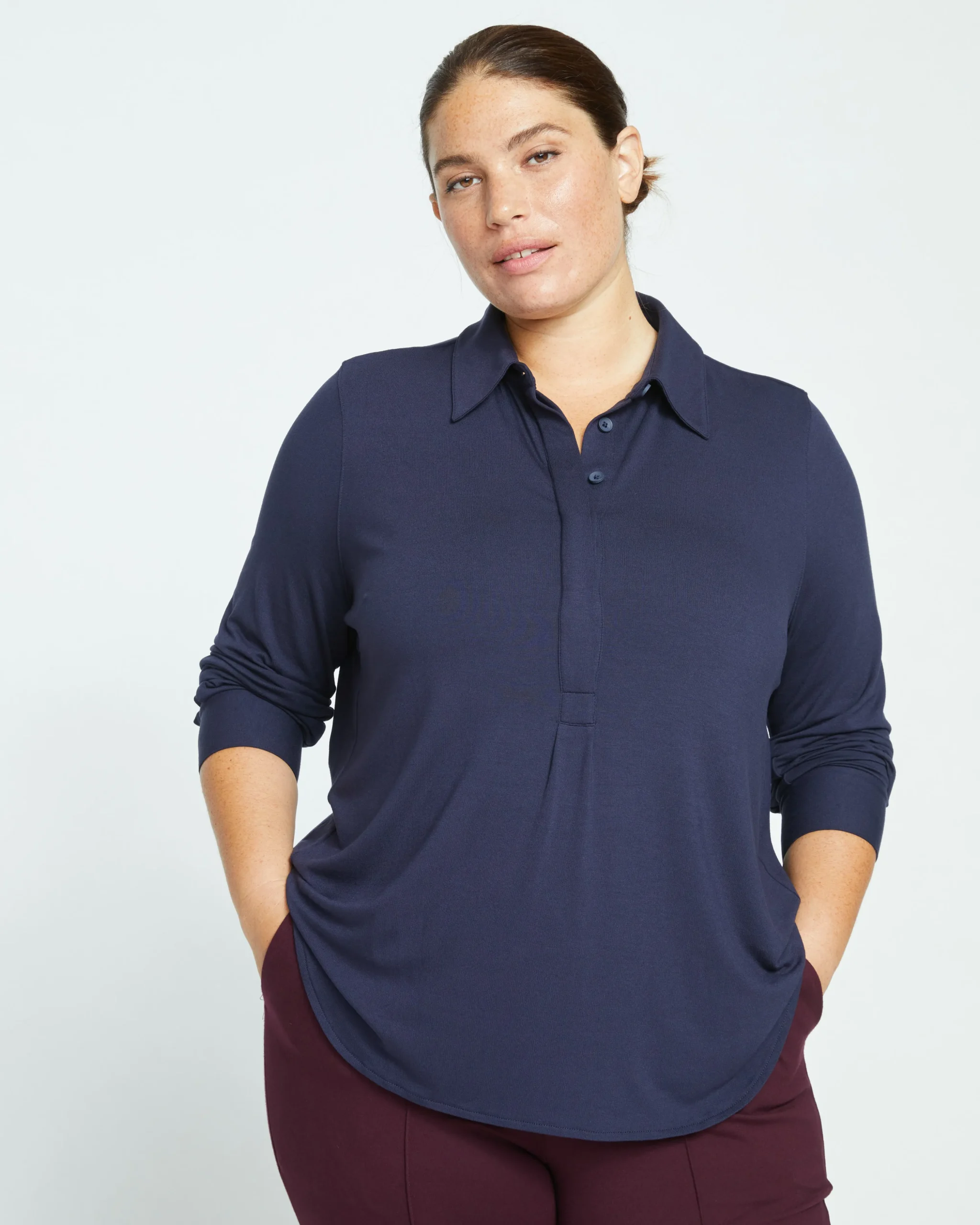Elbe Popover Liquid Jersey Shirt Classic Fit Midnight
