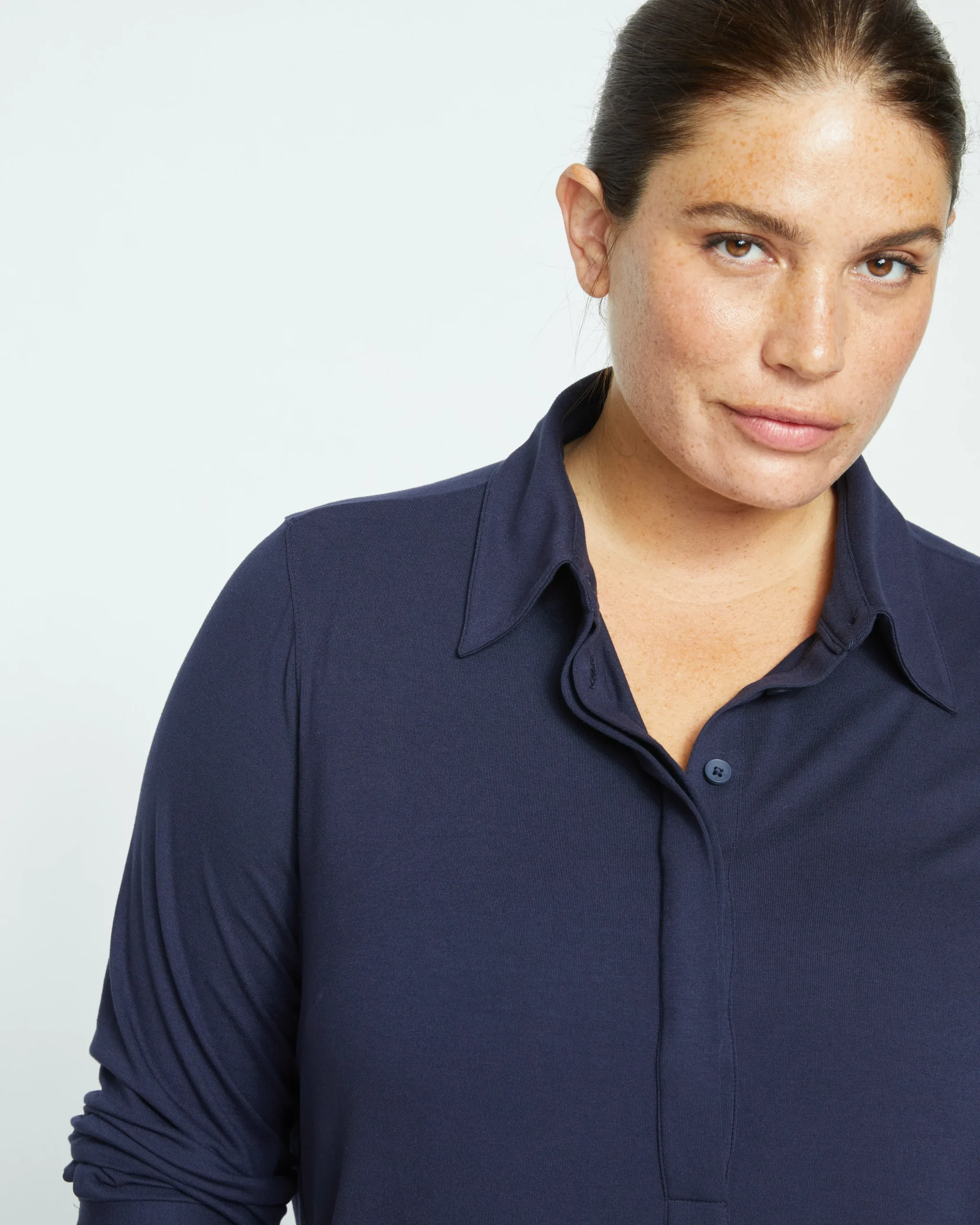 Elbe Popover Liquid Jersey Shirt Classic Fit Midnight