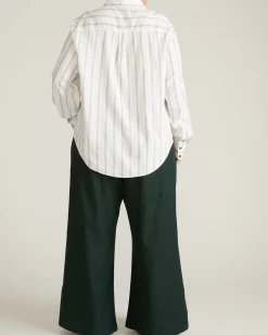 Elbe Popover Stretch Linen Blend Shirt Mayfair Stripe