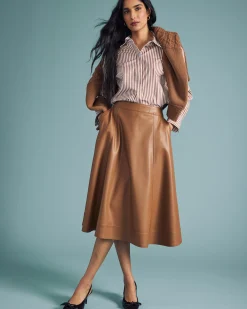 Elbe Popover Stretch Poplin Shirt Classic Fit Allspice/White Stripe