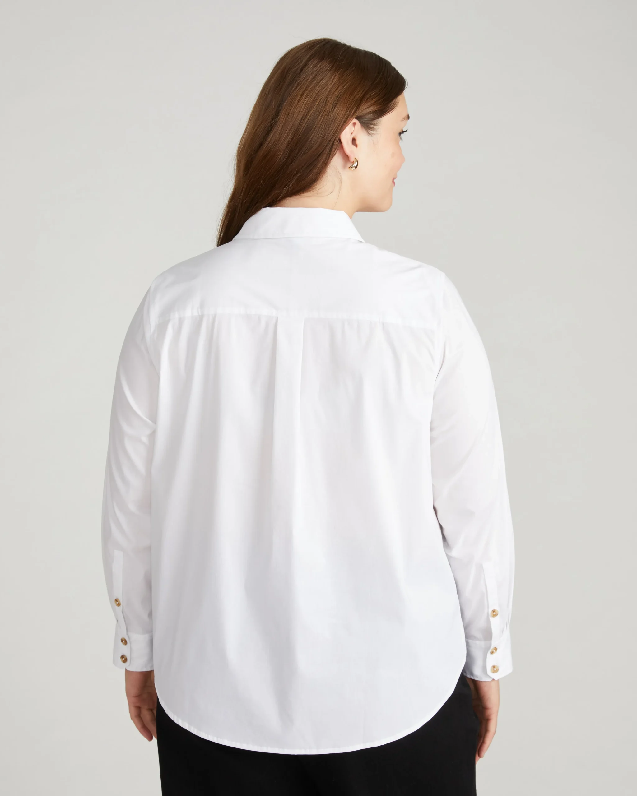 Elbe Popover Stretch Poplin Shirt Classic Fit White