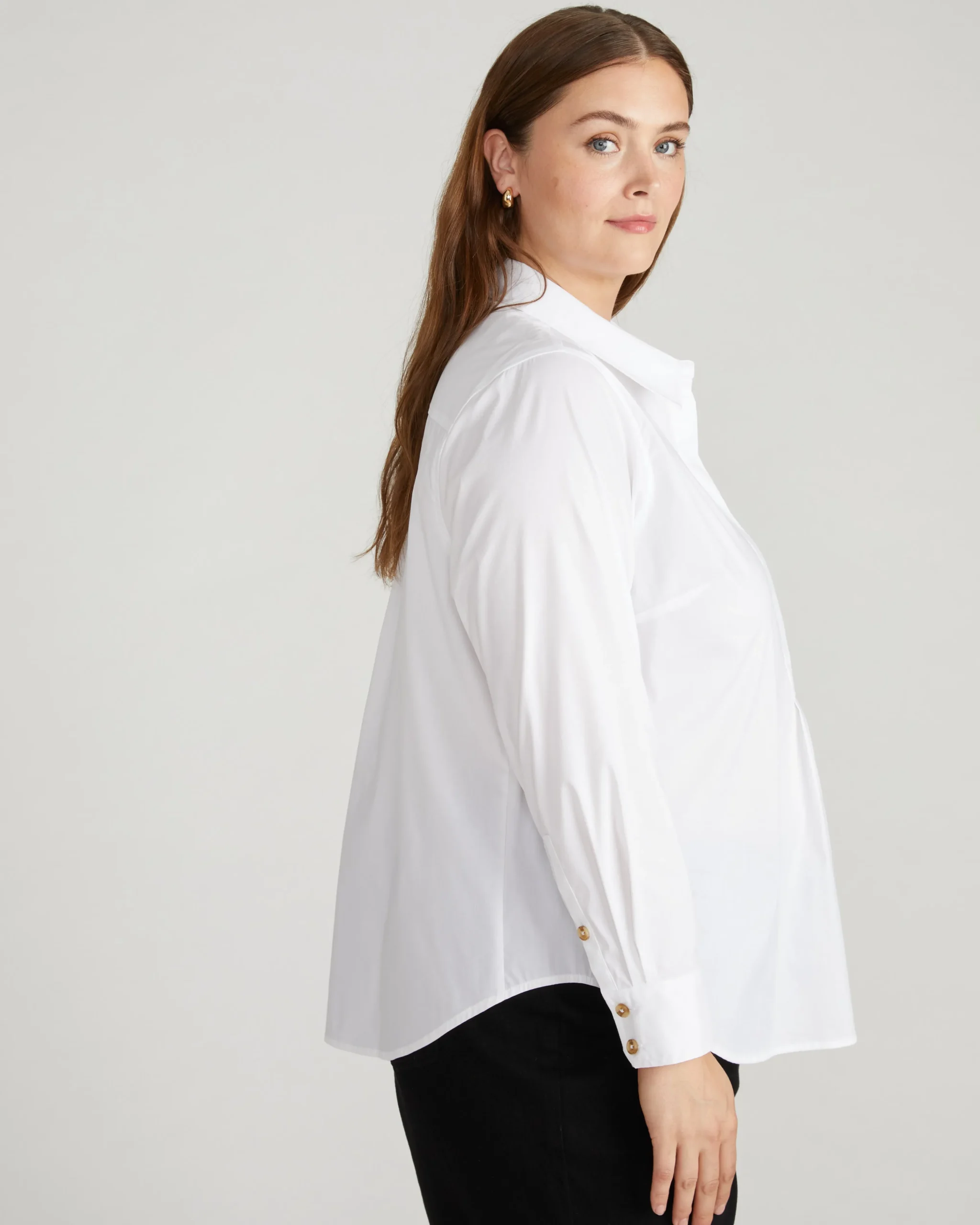 Elbe Popover Stretch Poplin Shirt Classic Fit White