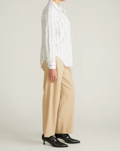 Elbe Stretch Linen Blend Shirt Mayfair Stripe