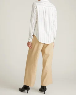 Elbe Stretch Linen Blend Shirt Mayfair Stripe