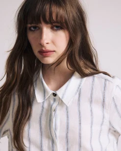 Elbe Stretch Linen Blend Shirt Mayfair Stripe