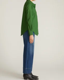 Elbe Stretch Linen Blend Shirt Green Park