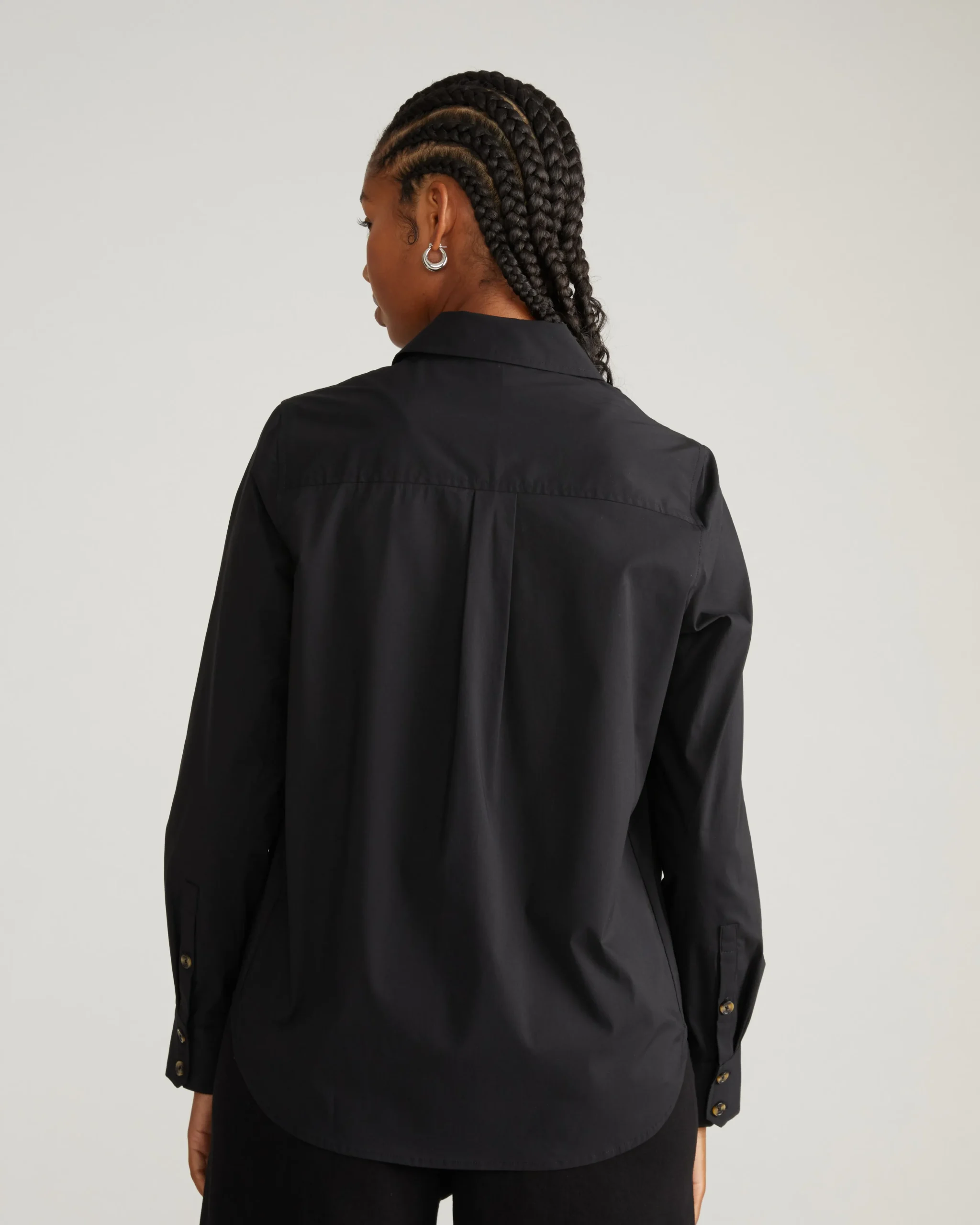 Elbe Stretch Poplin Shirt Classic Fit Black
