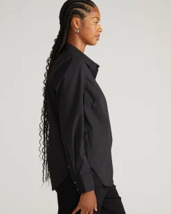 Elbe Stretch Poplin Shirt Classic Fit Black