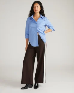 Elbe Stretch Poplin Shirt Classic Fit Soft Blue