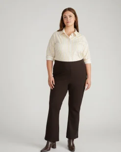 Elbe Stretch Poplin Shirt Classic Fit Yellow Multi Stripe
