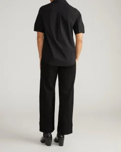 Elbe Stretch Poplin Short Sleeve Shirt Black