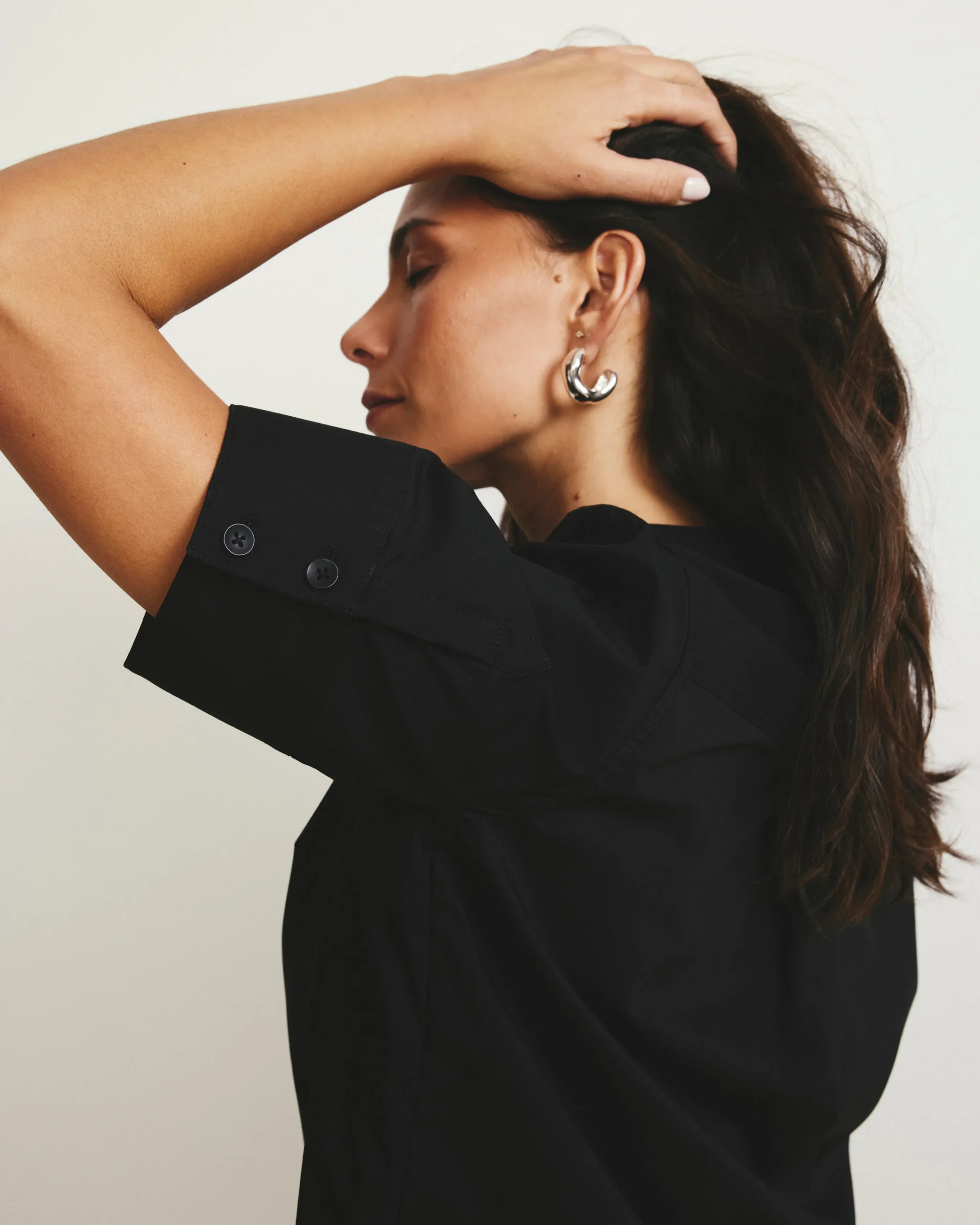 Elbe Stretch Poplin Short Sleeve Shirt Black
