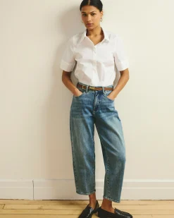 Elbe Stretch Poplin Short Sleeve Shirt White