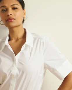 Elbe Stretch Poplin Short Sleeve Shirt White