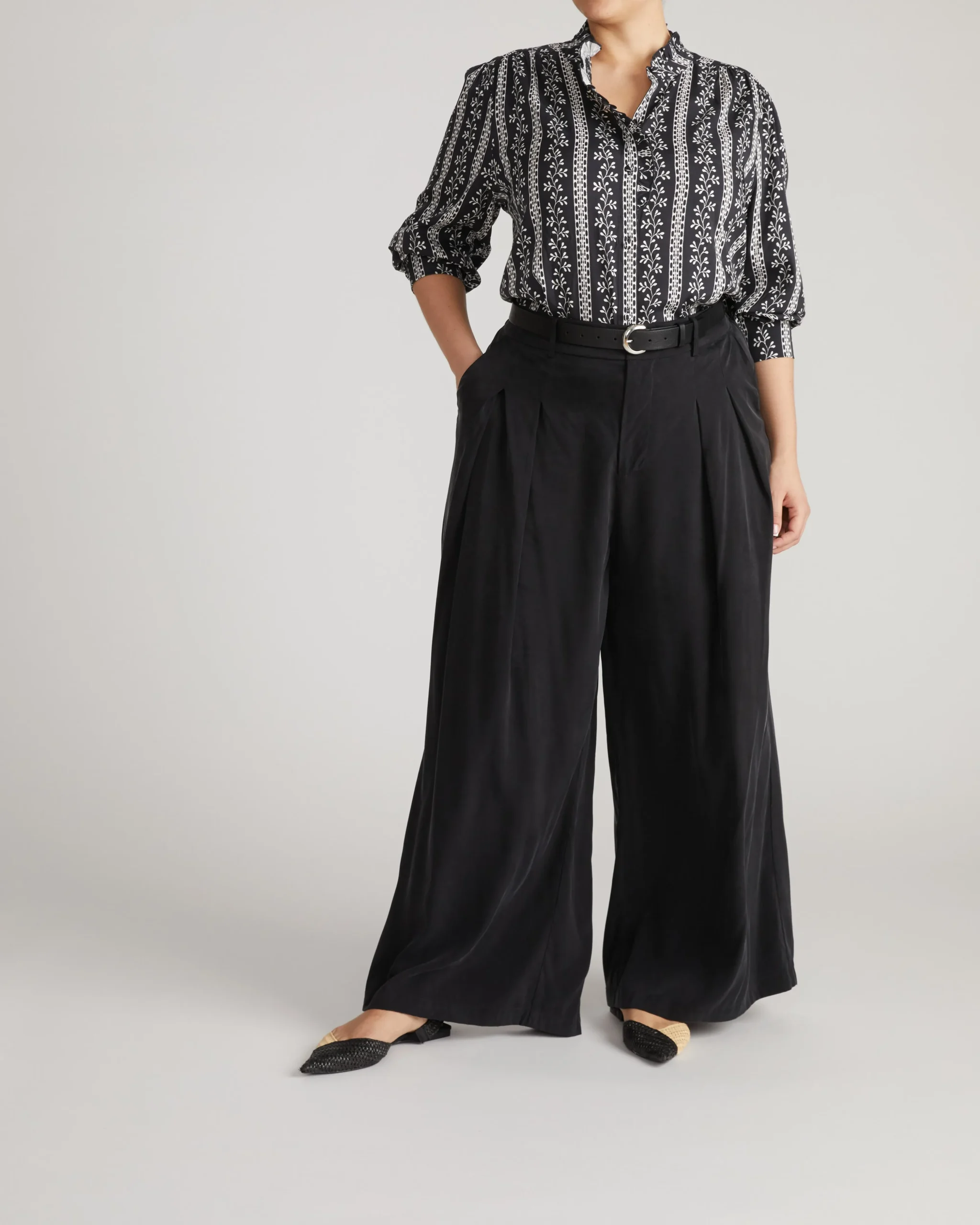 Endora Stretch Cupro Blouse Florentine Print