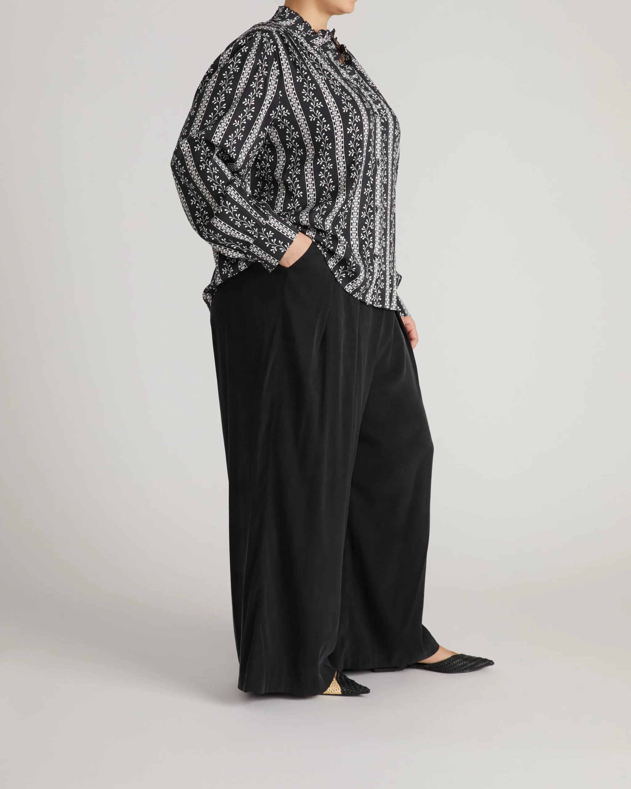 Endora Stretch Cupro Blouse Florentine Print