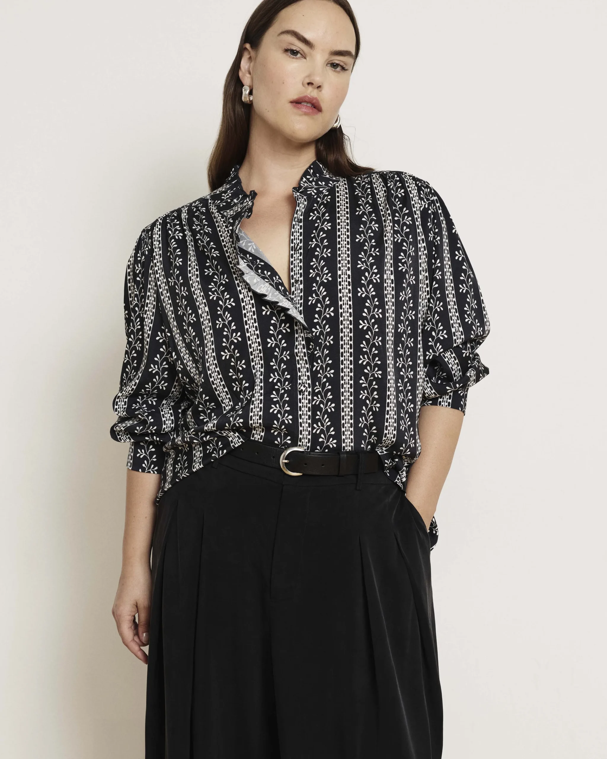 Endora Stretch Cupro Blouse Florentine Print