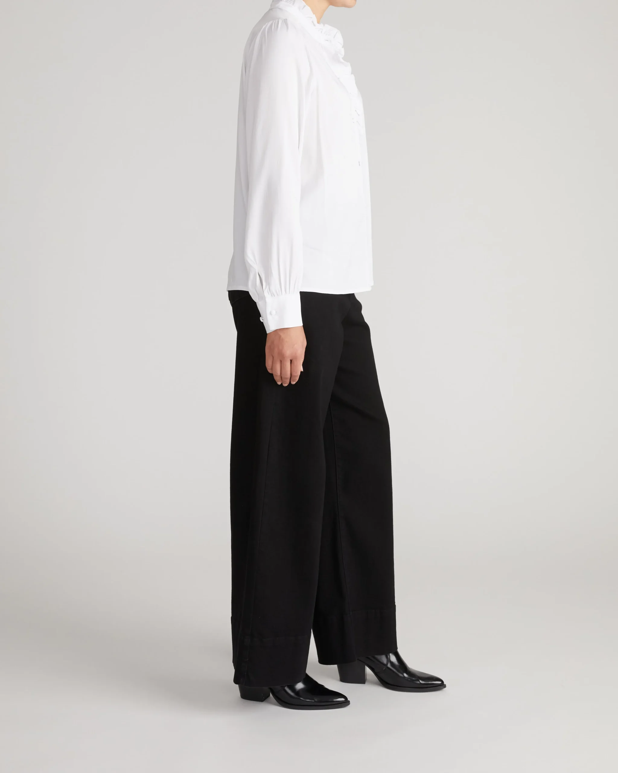 Endora Stretch Cupro Blouse White