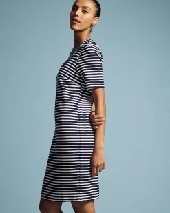 Envelope Neck Ponte Dress St. James Stripe