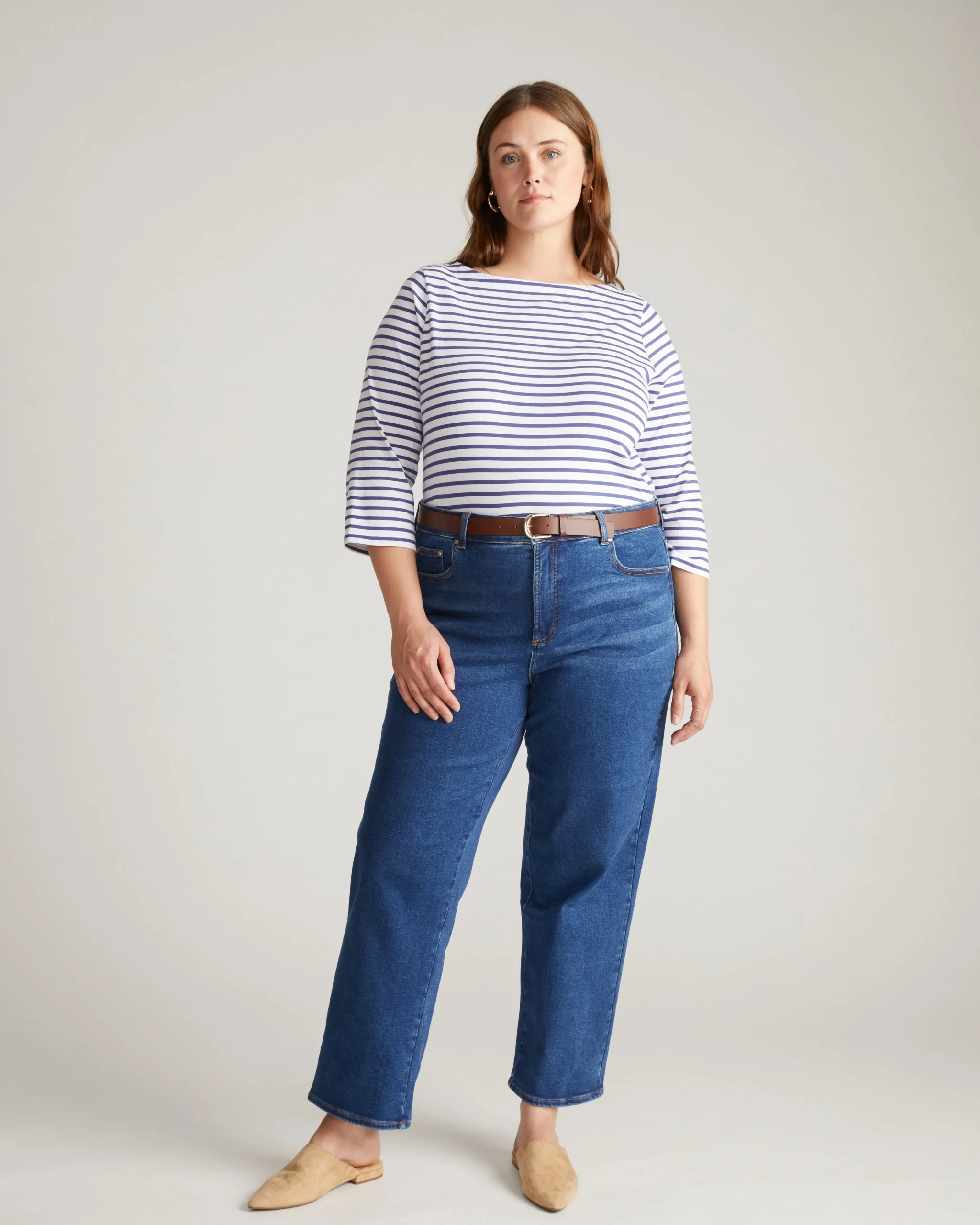 Etta High Rise Straight Leg Jeans 31 Inch Aged Indigo