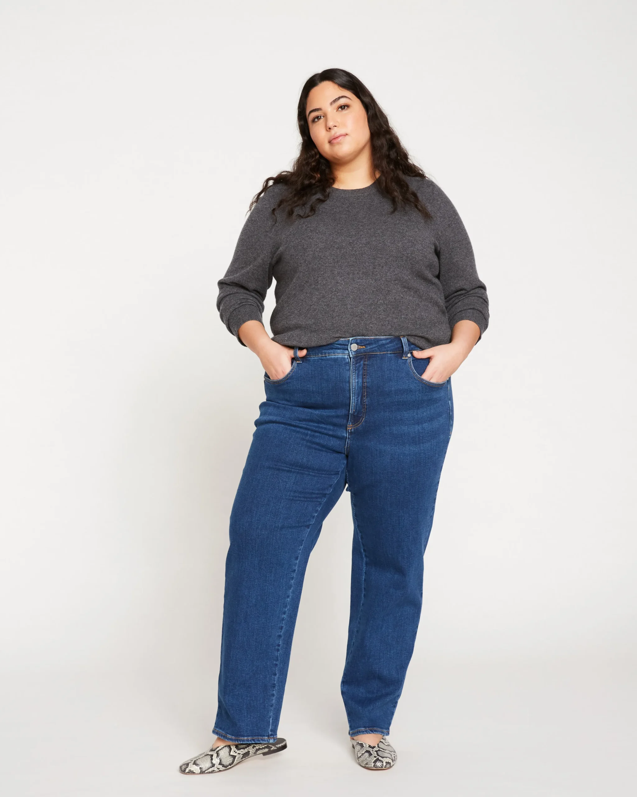 Etta High Rise Straight Leg Jeans 31 Inch Aged Indigo