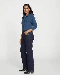 Etta High Rise Straight Leg Jeans 31 Inch Dark Indigo