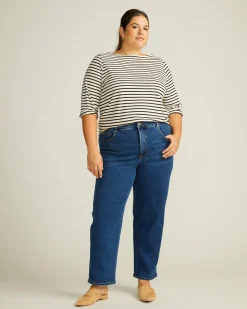 Etta High Rise Straight Leg Jeans 28 Inch Aged Indigo