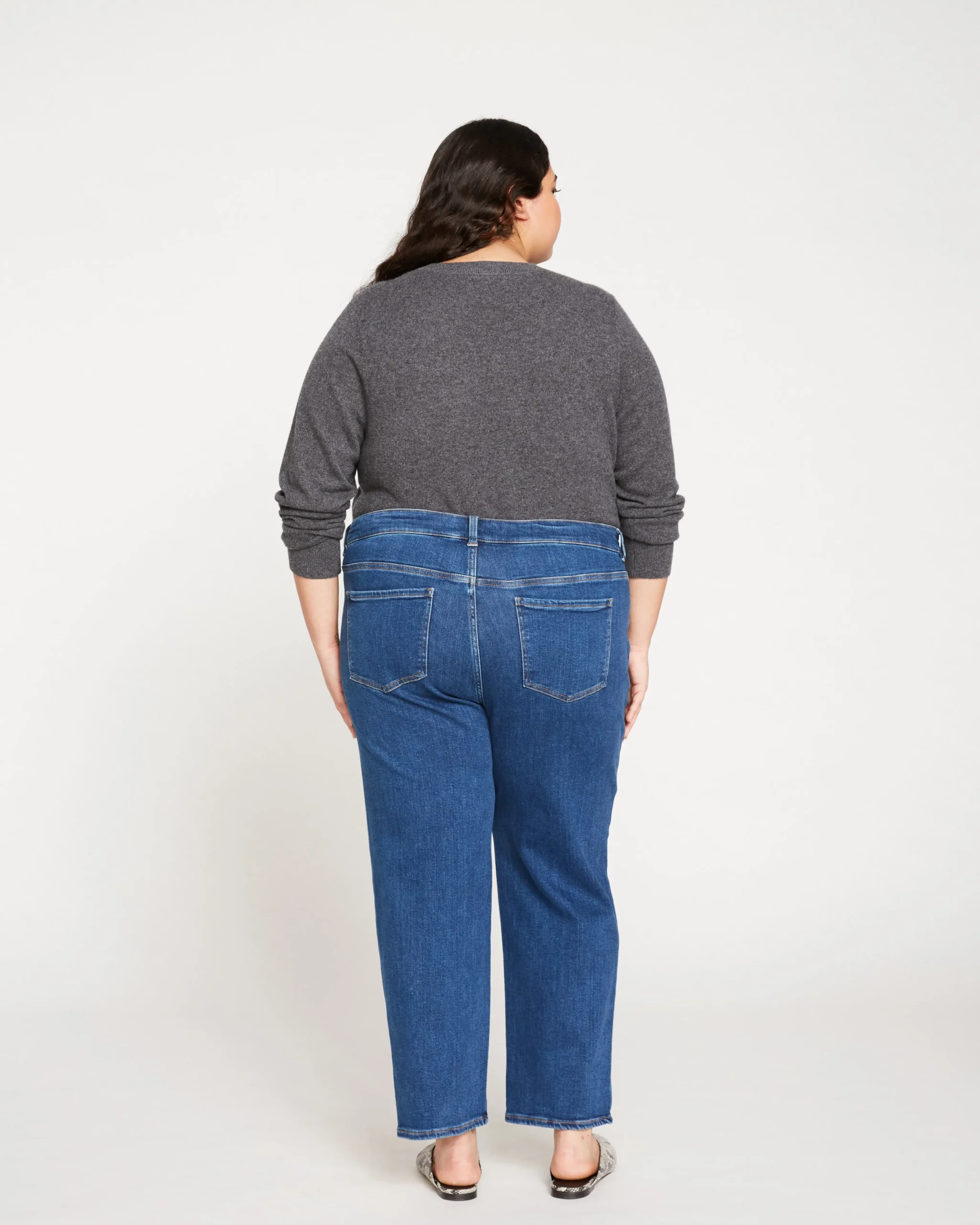 Etta High Rise Straight Leg Jeans 28 Inch Aged Indigo