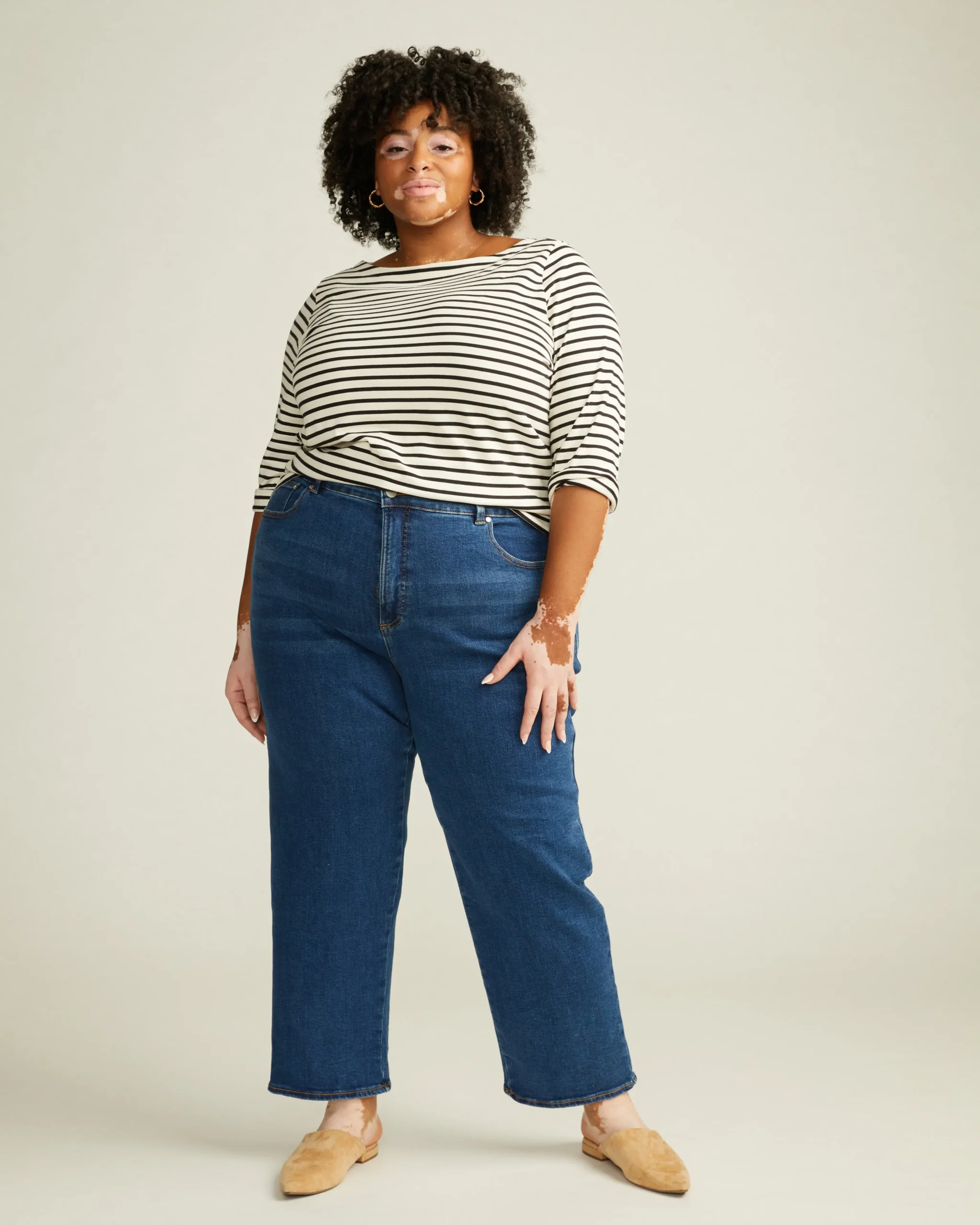 Etta High Rise Straight Leg Jeans 28 Inch Aged Indigo