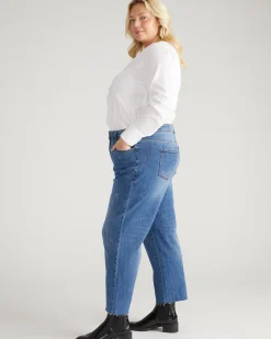 Etta High Rise Straight Leg Jeans 28 Inch Camden Blue