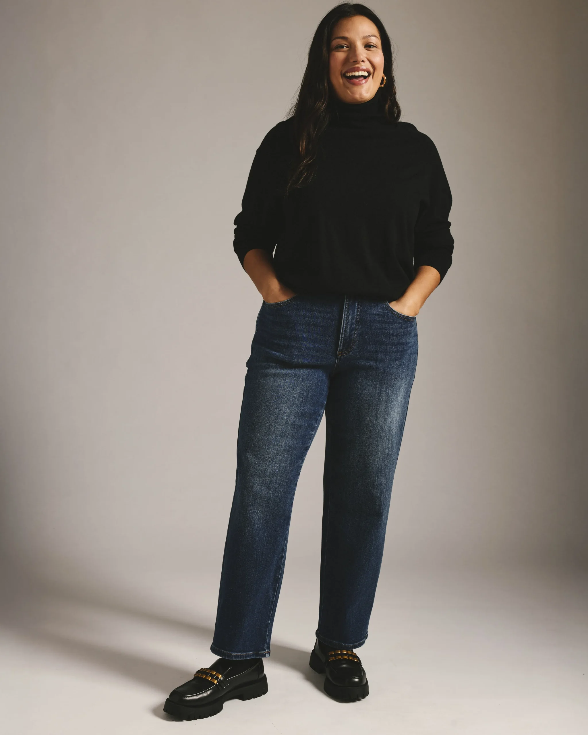 Etta High Rise Straight Leg Jeans 28 Inch Saint Lawrence Blue