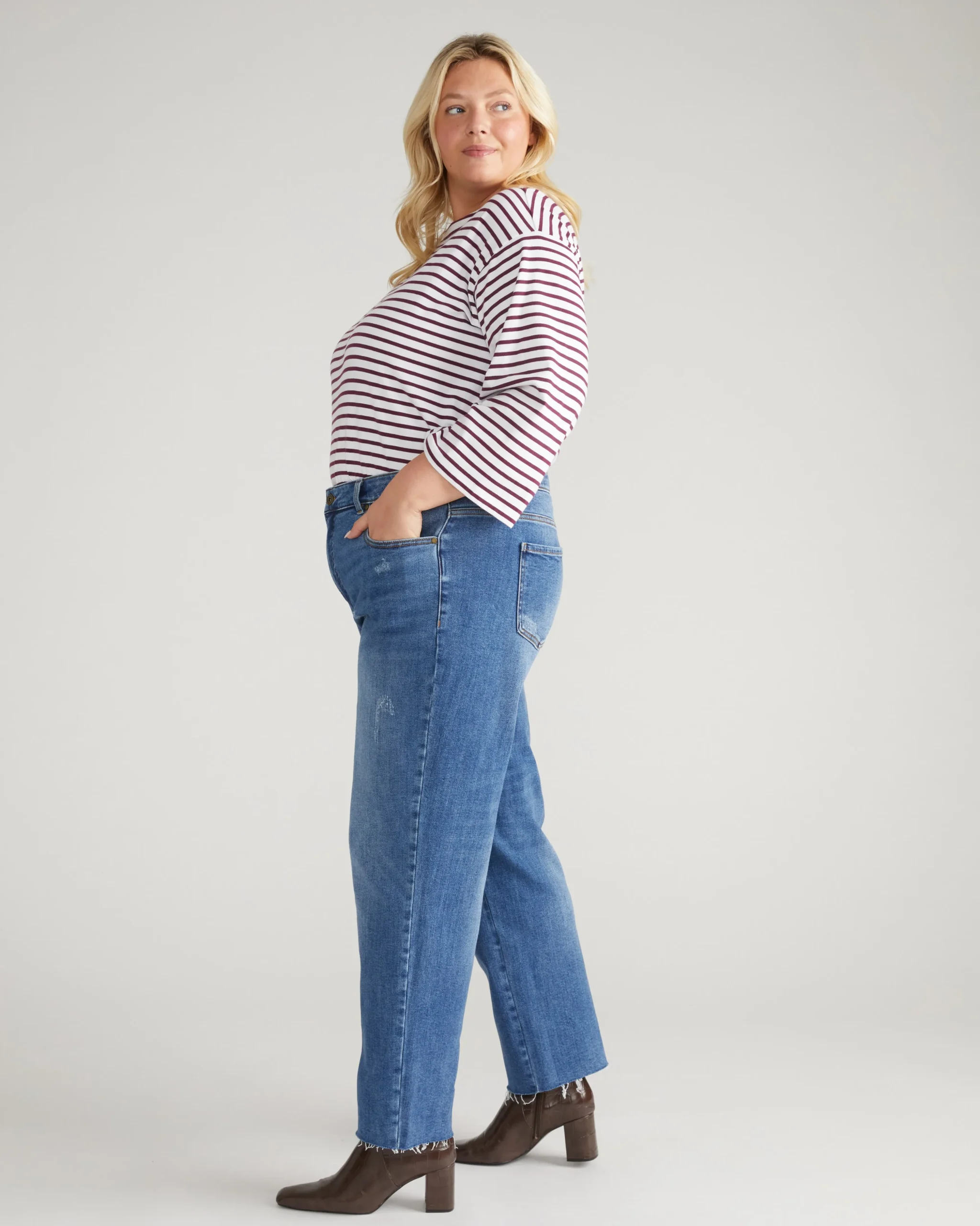 Etta High Rise Straight Leg Jeans 31 Inch Camden Blue