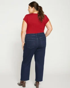 Etta High Rise Straight Leg Jeans 28 Inch Dark Indigo