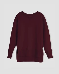 Fiona Side Slit Sweatshirt Black Cherry
